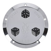 derby cover Lucky Dice. polished