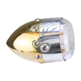 Retro LED taillight. Polished brass. Alu front ring