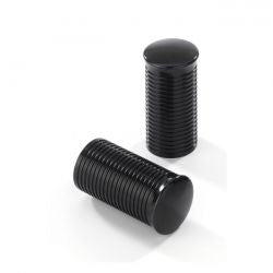 Kustom Tech, FL Handlebar Grip Ends Ribbed Black Aluminum