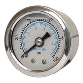 oil pressure gauge, 0-100 PSI. Stainless housing