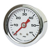 oil pressure gauge, 0-60 PSI. Stainless housing