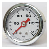 oil pressure gauge, 0-100 PSI. Stainless housing