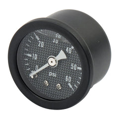 oil pressure gauge, 0-60 PSI. Black housing