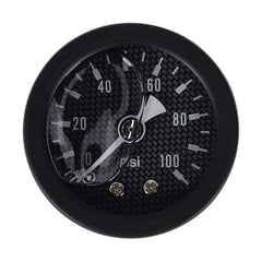 oil pressure gauge, 0-100 PSI. Black housing