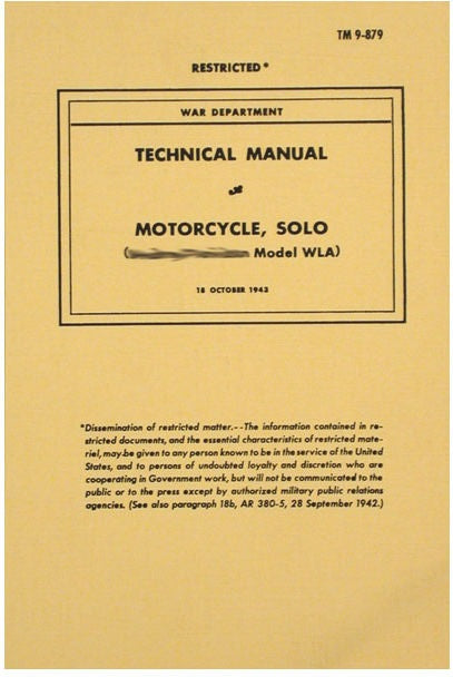 Service manual, war dep. WLA solo