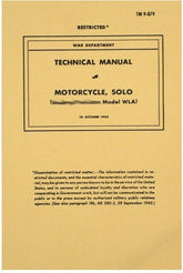 Service manual, war dep. WLA solo