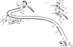 CLIP, HANDLEBAR, BRAKE CABLE, ALL, CHROM