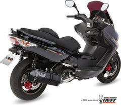 Mivv SPORT SPEED EDGE Imp. compl./Full sys. 1x1 BLACK STAINLESS STEEL for KYMCO XCITING 500 2013 - 2014 EC approved | O.003.LRB