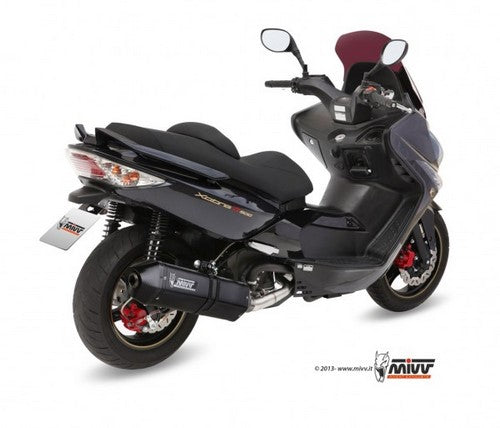 Mivv SPORT SPEED EDGE Imp. compl./Full sys. 1x1 BLACK STAINLESS STEEL for KYMCO XCITING 500 2013 - 2014 EC approved | O.003.LRB
