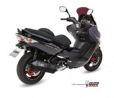Mivv SPORT SPEED EDGE Imp. compl./Full sys. 1x1 BLACK STAINLESS STEEL for KYMCO XCITING 500 2013 - 2014 EC approved | O.003.LRB
