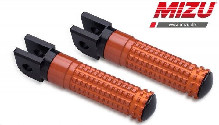 Mizu Race driver's footpeg, including ABE, Black/Orange | 409SO1110001