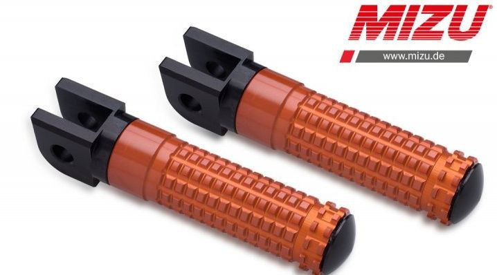 Mizu Race driver's footpeg, including ABE, Black/Orange | 409SO1110003