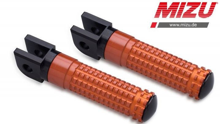 Mizu Race driver's footpeg, including ABE, Black/Orange | 409SO1110006