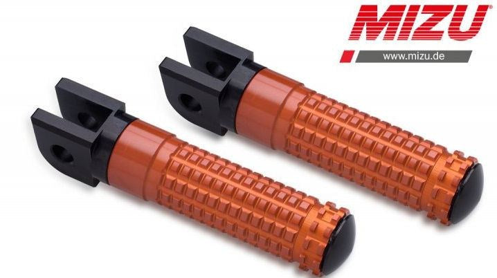 Mizu Race driver's footpeg, including ABE, Black/Orange | 409SO1110033
