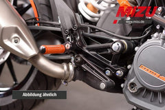 Mizu Flex Race driver's footpeg, including ABE, Black/Orange | 409SO2210004