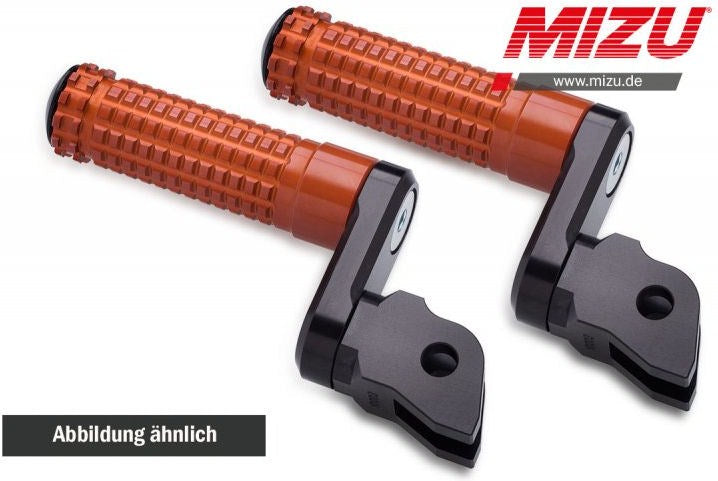 Mizu Flex Race driver's footpeg, including ABE, Black/Orange | 409SO3310014