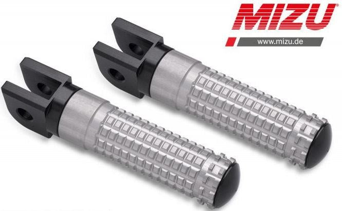 Mizu Race driver's footpeg, including ABE, Black/Silver | 409ST1110005