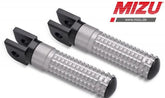 Mizu Race driver's footpeg, including ABE, Black/Silver | 409ST1110010