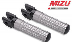 Mizu Race driver's footpeg, including ABE, Black/Silver | 409ST1110010