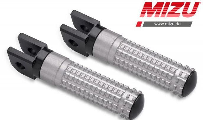 Mizu Race driver's footpeg, including ABE, Black/Silver | 409ST1110016