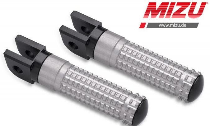 Mizu Race driver's footpeg, including ABE, Black/Silver | 409ST1110018