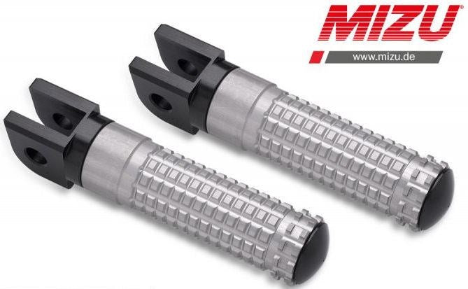 Mizu Race driver's footpeg, including ABE, Black/Silver | 409ST1110019