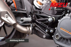 Mizu Race driver's footpeg, including ABE, Black/Silver | 409ST1110020