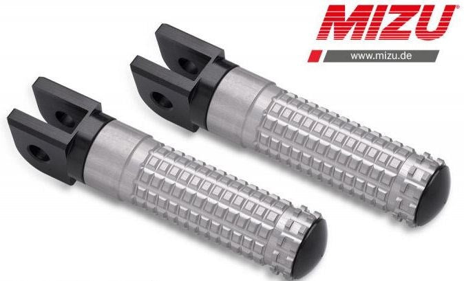 Mizu Race driver's footpeg, including ABE, Black/Silver | 409ST1110031