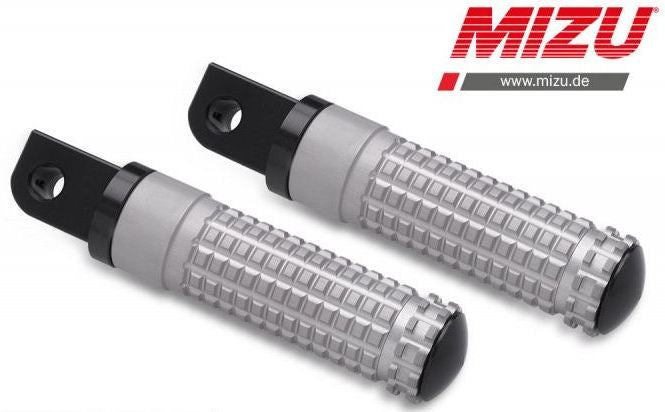 Mizu Race passenger's footpeg, including ABE, Black/Silver | 409ST1120020