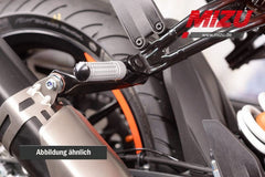 Mizu Race passenger's footpeg, including ABE, Black/Silver | 409ST1120025