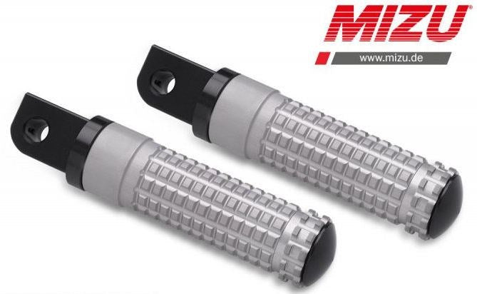 Mizu Race passenger's footpeg, including ABE, Black/Silver | 409ST1120041