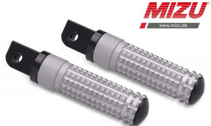Mizu Race passenger's footpeg, including ABE, Black/Silver | 409ST1120046