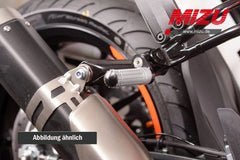 Mizu Flex Race passenger's footpeg, including ABE, Black/Silver | 409ST2220045