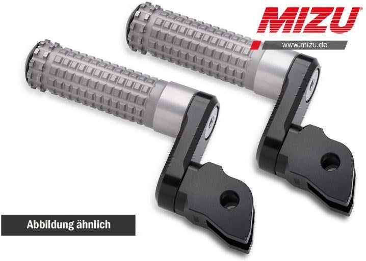 Mizu Flex Race driver's footpeg, including ABE, Black/Silver | 409ST3310002