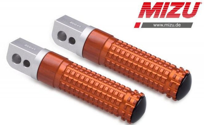 Mizu Race passenger's footpeg, including ABE, Silver/Orange | 409TO1120003
