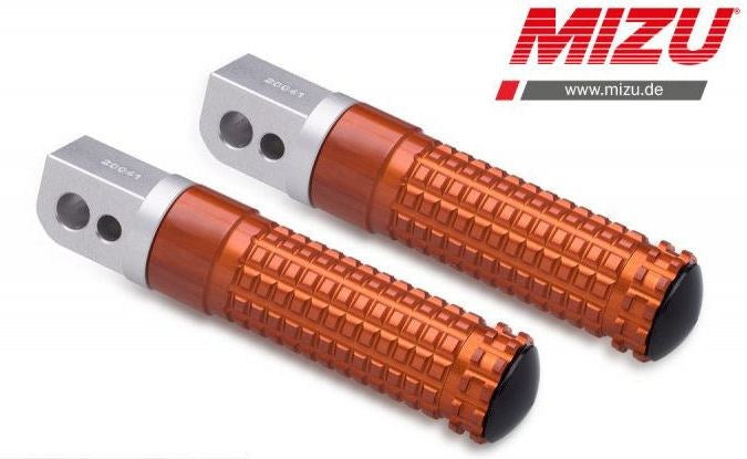 Mizu Race passenger's footpeg, including ABE, Silver/Orange | 409TO1120011