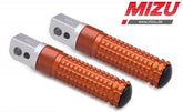 Mizu Race passenger's footpeg, including ABE, Silver/Orange | 409TO1120011