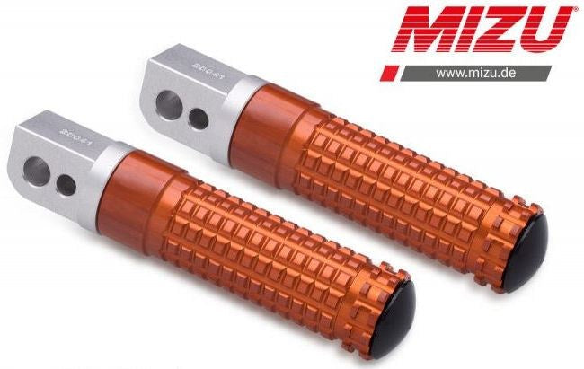 Mizu Race passenger's footpeg, including ABE, Silver/Orange | 409TO1120013