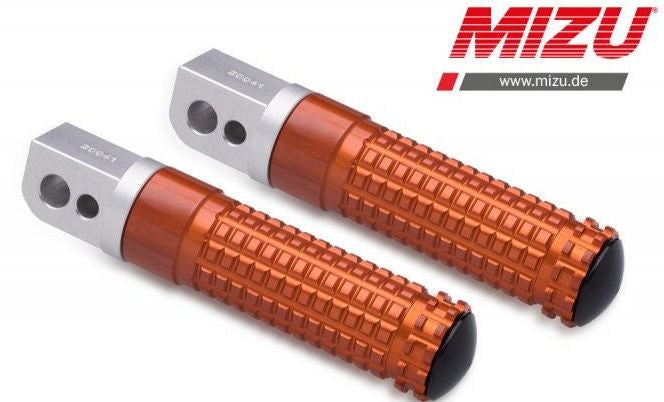 Mizu Race passenger's footpeg, including ABE, Silver/Orange | 409TO1120016