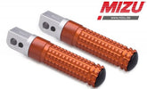 Mizu Race passenger's footpeg, including ABE, Silver/Orange | 409TO1120017