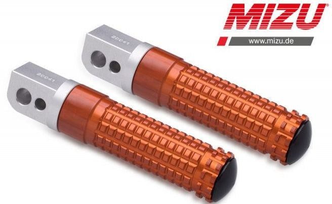 Mizu Race passenger's footpeg, including ABE, Silver/Orange | 409TO1120019