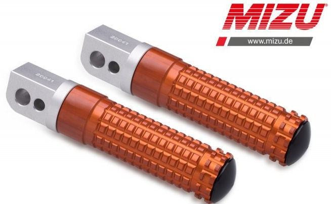 Mizu Race passenger's footpeg, including ABE, Silver/Orange | 409TO1120040