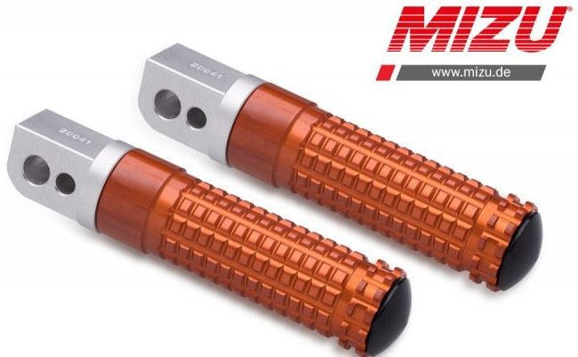 Mizu Race passenger's footpeg, including ABE, Silver/Orange | 409TO1120041