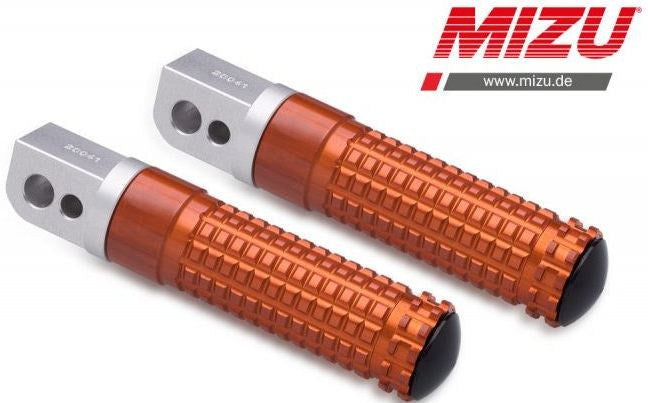 Mizu Race passenger's footpeg, including ABE, Silver/Orange | 409TO1120045