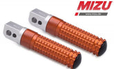 Mizu Race passenger's footpeg, including ABE, Silver/Orange | 409TO1120046