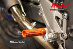 Mizu Flex Race driver's footpeg, including ABE, Silver/Orange | 409TO2210006