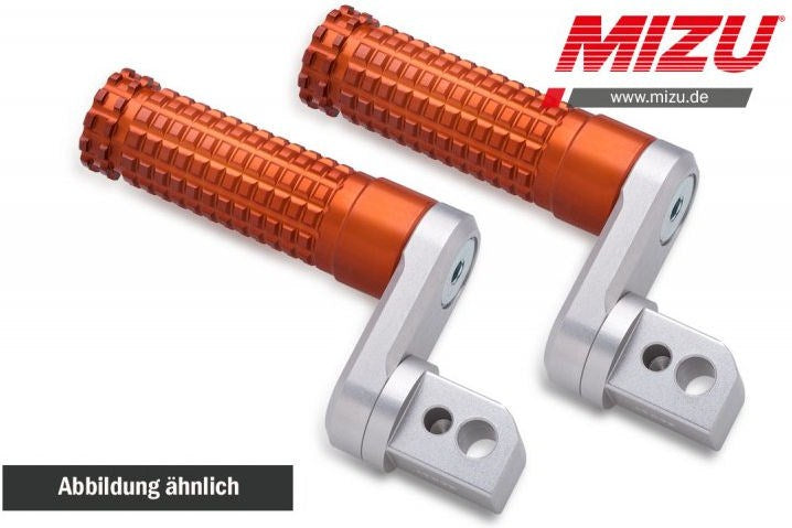 Mizu Flex Race passenger's footpeg, including ABE, Silver/Orange | 409TO3320003