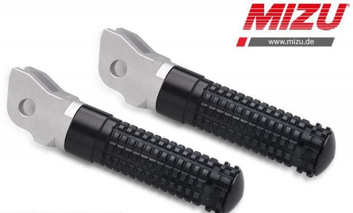 Mizu Race driver's footpeg, including ABE, Silver/Black | 409TS1110001