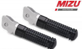 Mizu Race driver's footpeg, including ABE, Silver/Black | 409TS1110001