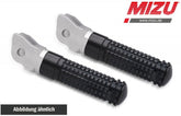Mizu Race driver's footpeg, including ABE, Silver/Black | 409TS1110004